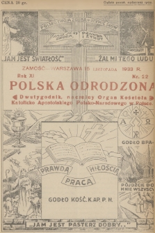 Polska Odrodzona : dwutygodnik : naczelny organ Kościoła Katolicko-Apostolskiego Polsko-Narodowego w Polsce. R.11, 1933, nr 22