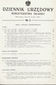 Dziennik Urzędowy Ministerstwa Skarbu. 1938, nr 5