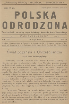 Polska Odrodzona : dwutygodnik : naczelny organ Polskiego Kościoła Staro-Katolickiego. R.13, 1935, nr 10