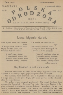 Polska Odrodzona : organ Kościoła Staro-Katolickiego. R.14, 1936, nr 19