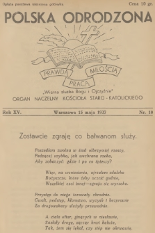 Polska Odrodzona : organ naczelny Kościoła Staro-Katolickiego. R.15, 1937, nr 10
