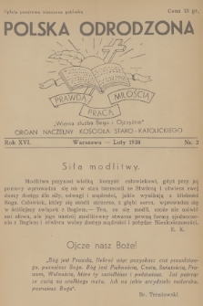 Polska Odrodzona : organ naczelny Kościoła Staro-Katolickiego. R.16, 1938, nr 2
