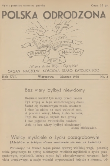 Polska Odrodzona : organ naczelny Kościoła Staro-Katolickiego. R.16, 1938, nr 3