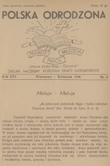 Polska Odrodzona : organ naczelny Kościoła Staro-Katolickiego. R.16, 1938, nr 4