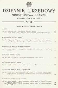 Dziennik Urzędowy Ministerstwa Skarbu. 1938, nr 15