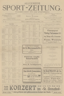 Allgemeine Sport-Zeitung : Wochenschrift für alle Sportzweige. Jg.25, 1904, No. 27