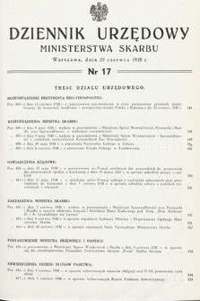 Dziennik Urzędowy Ministerstwa Skarbu. 1938, nr 17