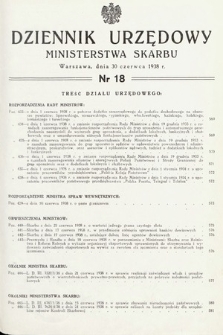 Dziennik Urzędowy Ministerstwa Skarbu. 1938, nr 18