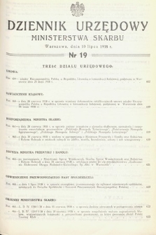 Dziennik Urzędowy Ministerstwa Skarbu. 1938, nr 19