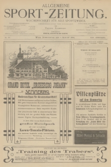 Allgemeine Sport-Zeitung : Wochenschrift für alle Sportzweige. Jg.25, 1904, No. 67