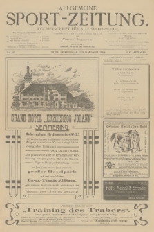 Allgemeine Sport-Zeitung : Wochenschrift für alle Sportzweige. Jg.25, 1904, No. 70