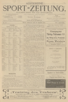 Allgemeine Sport-Zeitung : Wochenschrift für alle Sportzweige. Jg.25, 1904, No. 74