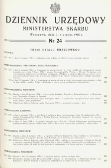 Dziennik Urzędowy Ministerstwa Skarbu. 1938, nr 24