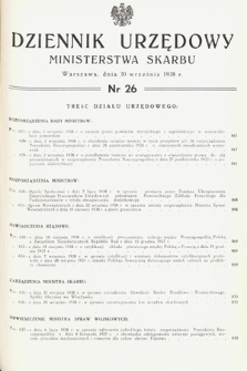 Dziennik Urzędowy Ministerstwa Skarbu. 1938, nr 26