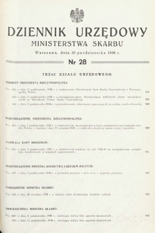 Dziennik Urzędowy Ministerstwa Skarbu. 1938, nr 28