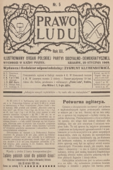 Prawo Ludu : ilustrowany organ Polskiej Partyi Socyalno-Demokratycznej. R.12, 1909, nr 5