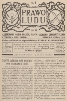 Prawo Ludu : ilustrowany organ Polskiej Partyi Socyalno-Demokratycznej. R.12, 1909, nr 6