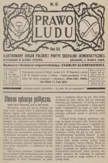 Prawo Ludu : ilustrowany organ Polskiej Partyi Socyalno-Demokratycznej. R.12, 1909, nr 10