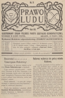 Prawo Ludu : ilustrowany organ Polskiej Partyi Socyalno-Demokratycznej. R.12, 1909, nr 11