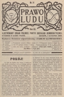 Prawo Ludu : ilustrowany organ Polskiej Partyi Socyalno-Demokratycznej. R.12, 1909, nr 14