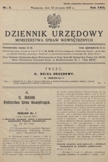 Dziennik Urzędowy Ministerstwa Spraw Wewnętrznych. 1935, nr 2