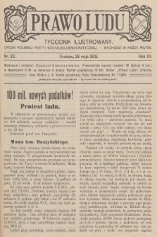 Prawo Ludu : tygodnik ilustrowany : organ Polskiej Partyi Socyalno-Demokratycznej. R.12, 1909, nr 22