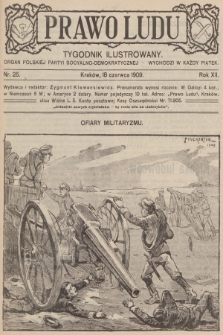 Prawo Ludu : tygodnik ilustrowany : organ Polskiej Partyi Socyalno-Demokratycznej. R.12, 1909, nr 25