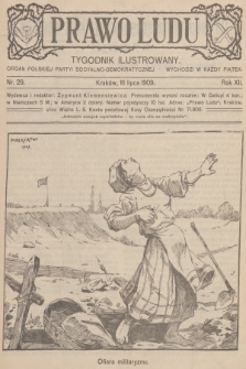 Prawo Ludu : tygodnik ilustrowany : organ Polskiej Partyi Socyalno-Demokratycznej. R.12, 1909, nr 29