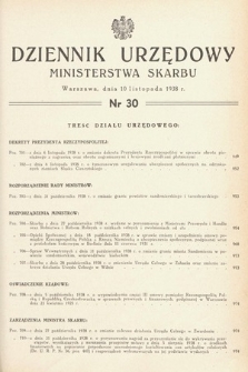 Dziennik Urzędowy Ministerstwa Skarbu. 1938, nr 30