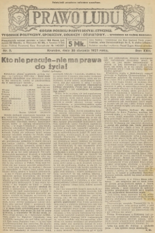 Prawo Ludu : organ Polskiej Partyi Socyalistycznej : tygodnik polityczny, społeczny, rolniczy i oświatowy. R.22, 1921, nr  5