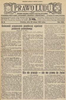 Prawo Ludu : organ Polskiej Partyi Socyalistycznej : tygodnik polityczny, społeczny, rolniczy i oświatowy. R.22, 1921, nr  8