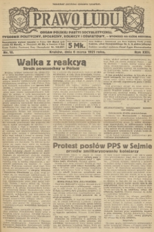 Prawo Ludu : organ Polskiej Partyi Socyalistycznej : tygodnik polityczny, społeczny, rolniczy i oświatowy. R.22, 1921, nr  10 + dod.