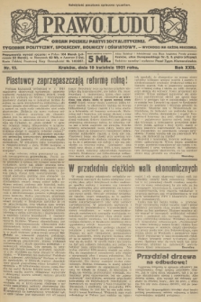 Prawo Ludu : organ Polskiej Partyi Socyalistycznej : tygodnik polityczny, społeczny, rolniczy i oświatowy. R.22, 1921, nr  15