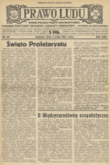 Prawo Ludu : organ Polskiej Partyi Socyalistycznej : tygodnik polityczny, społeczny, rolniczy i oświatowy. R.22, 1921, nr  18