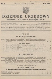 Dziennik Urzędowy Ministerstwa Spraw Wewnętrznych. 1935, nr 4