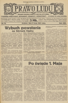 Prawo Ludu : organ Polskiej Partyi Socyalistycznej : tygodnik polityczny, społeczny, rolniczy i oświatowy. R.22, 1921, nr  19