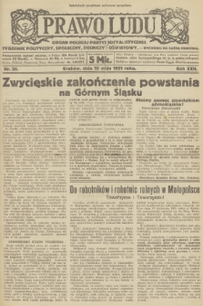 Prawo Ludu : organ Polskiej Partyi Socyalistycznej : tygodnik polityczny, społeczny, rolniczy i oświatowy. R.22, 1921, nr  20