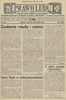Prawo Ludu : organ Polskiej Partyi Socyalistycznej : tygodnik polityczny, społeczny, rolniczy i oświatowy. R.22, 1921, nr  21