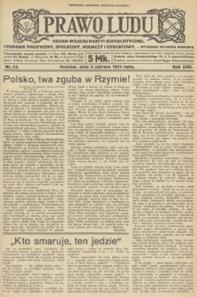 Prawo Ludu : organ Polskiej Partyi Socyalistycznej : tygodnik polityczny, społeczny, rolniczy i oświatowy. R.22, 1921, nr  23