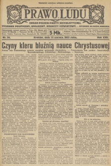 Prawo Ludu : organ Polskiej Partyi Socyalistycznej : tygodnik polityczny, społeczny, rolniczy i oświatowy. R.22, 1921, nr  24