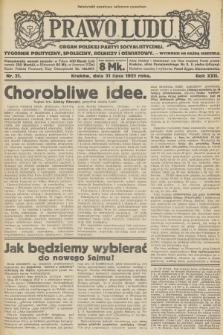 Prawo Ludu : organ Polskiej Partyi Socyalistycznej : tygodnik polityczny, społeczny, rolniczy i oświatowy. R.22, 1921, nr  31
