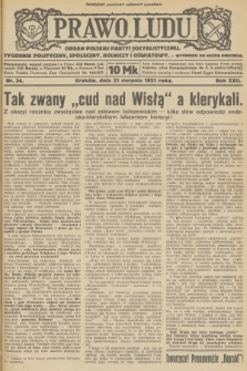 Prawo Ludu : organ Polskiej Partyi Socyalistycznej : tygodnik polityczny, społeczny, rolniczy i oświatowy. R.22, 1921, nr  34