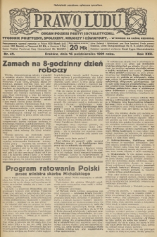 Prawo Ludu : organ Polskiej Partyi Socyalistycznej : tygodnik polityczny, społeczny, rolniczy i oświatowy. R.22, 1921, nr  42