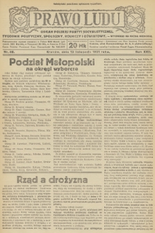 Prawo Ludu : organ Polskiej Partyi Socyalistycznej : tygodnik polityczny, społeczny, rolniczy i oświatowy. R.22, 1921, nr  46
