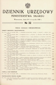 Dziennik Urzędowy Ministerstwa Skarbu. 1938, nr 32