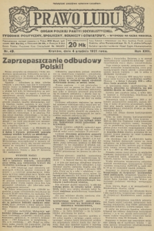 Prawo Ludu : organ Polskiej Partyi Socyalistycznej : tygodnik polityczny, społeczny, rolniczy i oświatowy. R.22, 1921, nr  49