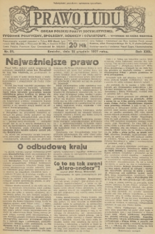 Prawo Ludu : organ Polskiej Partyi Socyalistycznej : tygodnik polityczny, społeczny, rolniczy i oświatowy. R.22, 1921, nr  51