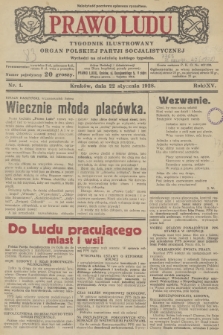 Prawo Ludu : tygodnik ilustrowany : Organ Polskiej Partji Socjalistycznej. R.25, 1928, nr  1