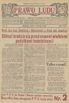 Prawo Ludu : tygodnik ilustrowany : Organ Polskiej Partji Socjalistycznej. R.25, 1928, nr  3
