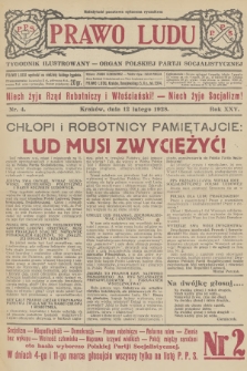Prawo Ludu : tygodnik ilustrowany : Organ Polskiej Partji Socjalistycznej. R.25, 1928, nr  4